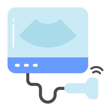 Modern tarzda ultrason makinesi simgesi, tıbbi aygıt