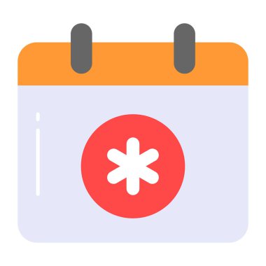 Tıbbi takvimin düzenlenebilir vektör simgesi