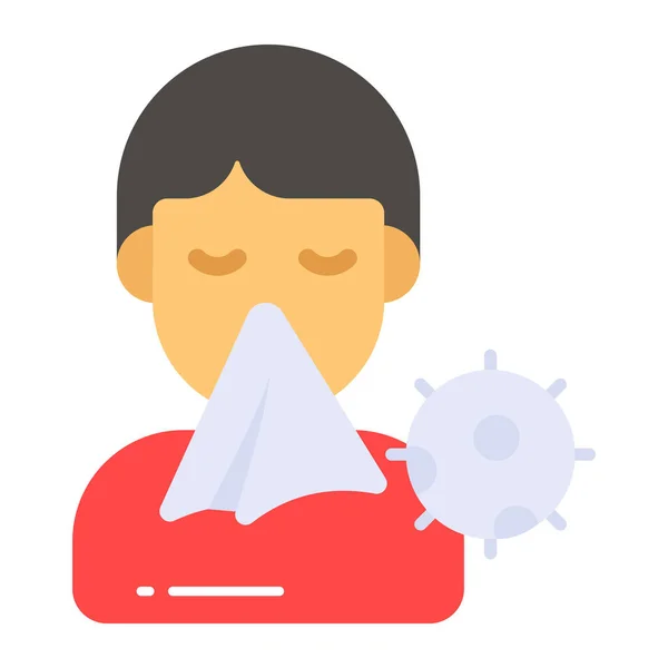 Amazing Style Sneezing Vector Modern Design Flu — Stock Vector