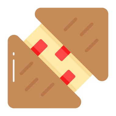 Modern tarzda peynirli sandviç vektör tasarımı, fast food konsepti