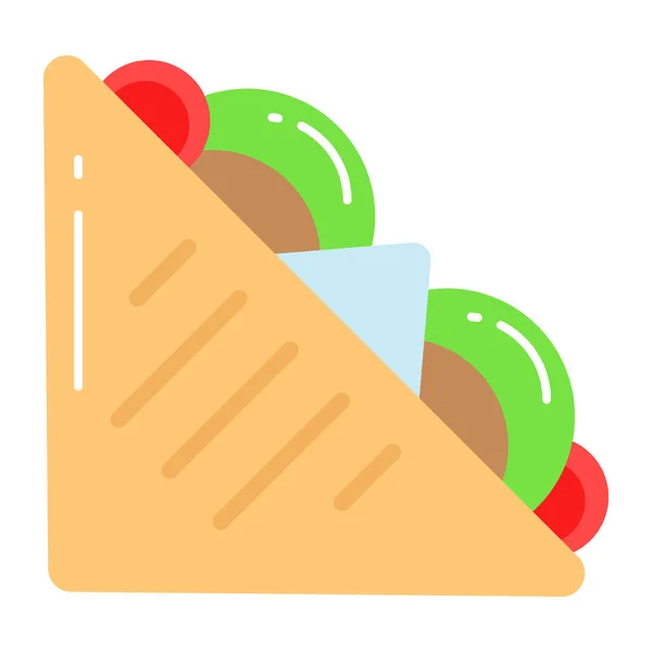 一个现代风格的三明治的漂亮载体 可食用的图标快餐概念 — 图库矢量图片
