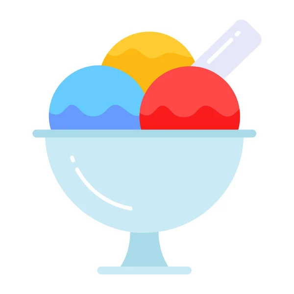 Kepçe Farklı Renkte Dondurma Dondurma Kabı Vektörü — Stok Vektör