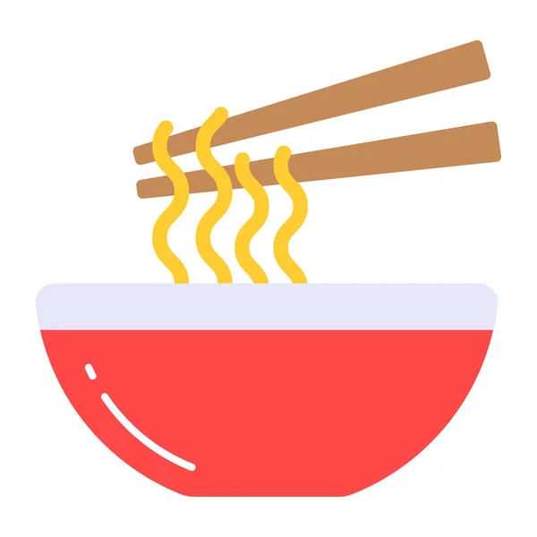 用筷子矢量设计的现代风格的面条碗 — 图库矢量图片