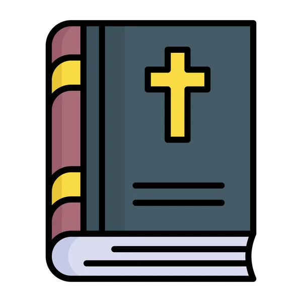 Modern Tarzda Ncil Vektörünü Gösteren Kitap Üzerindeki Hıristiyanlık Işareti — Stok Vektör