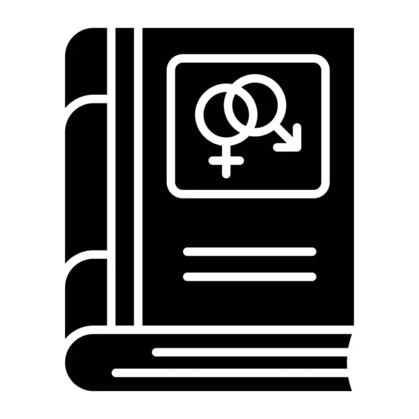 Männliches Und Weibliches Geschlechtssymbol Auf Buch Vektor Design Der Sexualerziehung — Stockvektor