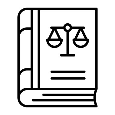 Hukuk kitabının modaya uygun olarak kitap vektör tasarımında denge ölçeği