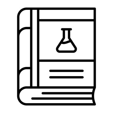 Kitap üzerine matara, modaya uygun kimya kitabının vektör tasarımı