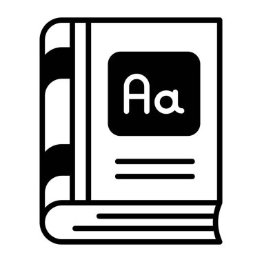 Modern tarzda sözlük kitabı vektör tasarımı, premium simgesi