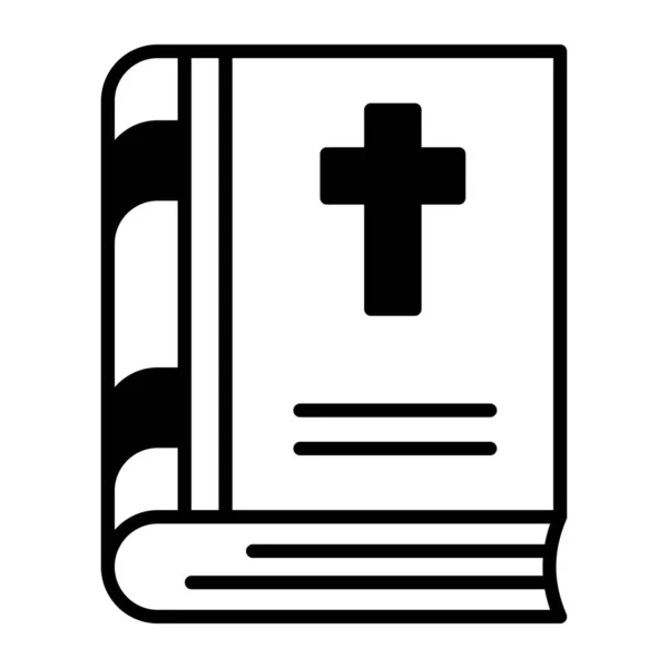 Modern Tarzda Ncil Vektörünü Gösteren Kitap Üzerindeki Hıristiyanlık Işareti — Stok Vektör