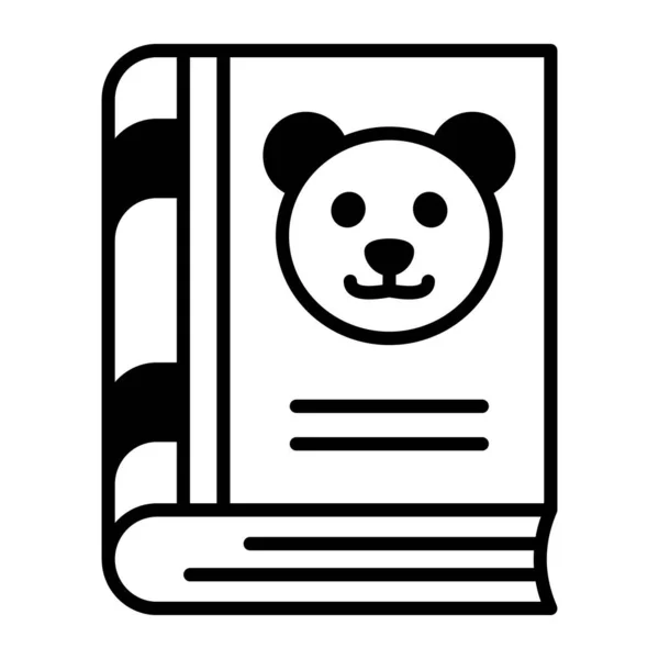 Panda Faccia Sul Libro Disegno Vettoriale Del Libro Animale Stile — Vettoriale Stock