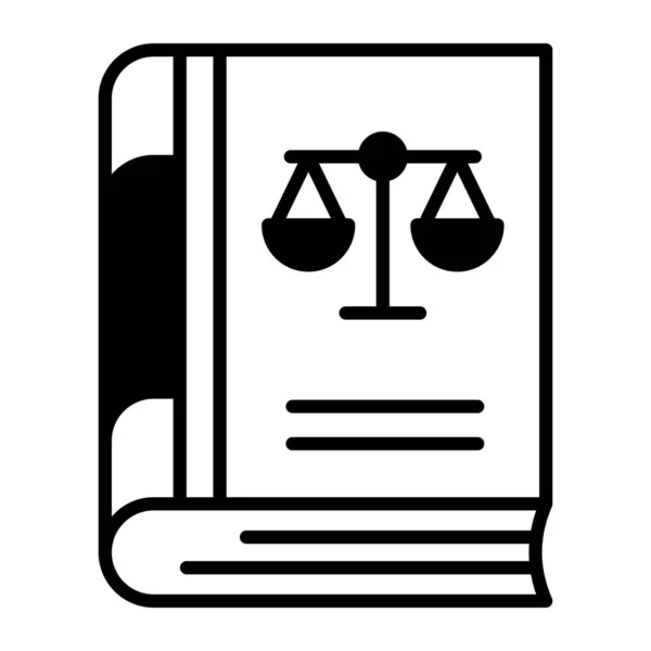 本の上のバランスのスケール流行のスタイルで法律の本のベクトルデザイン — ストックベクタ