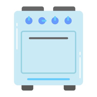 İyi bir yemek pişirme ikonu, yemek pişirmek için gaz sobası.