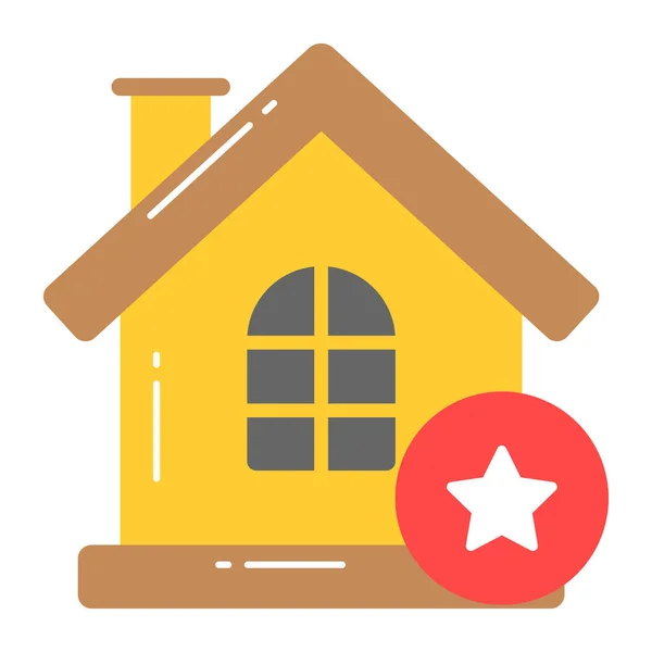 Estrela Com Vetor Conceito Casa Classificação Casa Pronto Para Uso —  Vetores de Stock