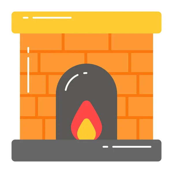 Fireplace Icon Design Isolated White Background Editable Vector — Stock Vector