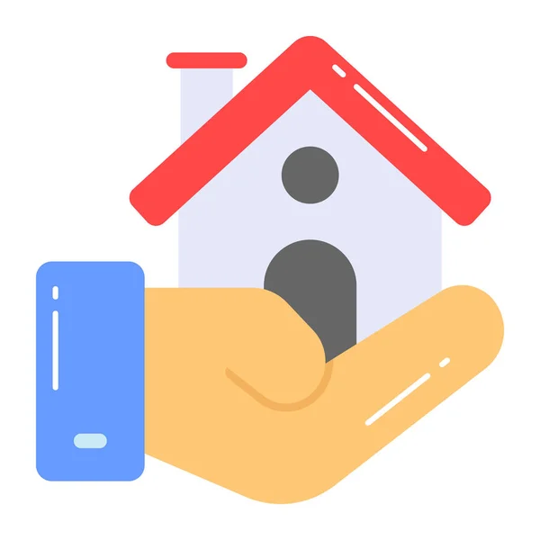 Trendy Style Vector Home Insurance Home Care Icon — Stock Vector