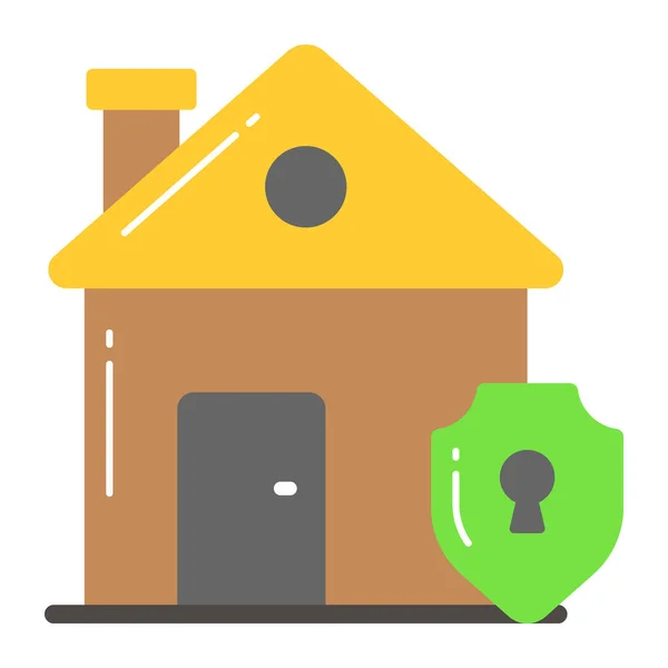 Escudo Com Vetor Casa Denotando Proteção Home Ícone Segurança Home — Vetor de Stock