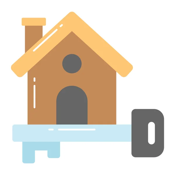 House Key Denoting Vector House Ownership Editable Icon — Stock Vector