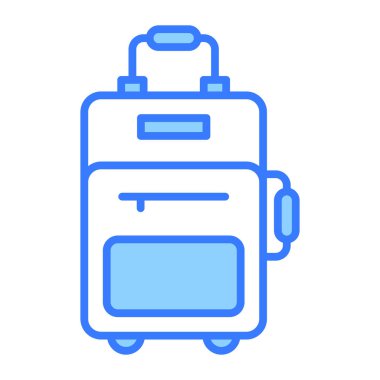 Seyahat çantası vektör tasarımı, düzenlenebilir biçimli bagaj premium simgesi