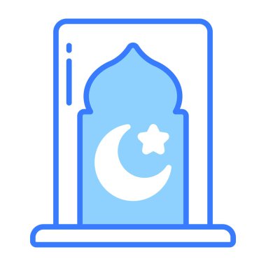 Modern ve modaya uygun Ay ve yıldız vektör tasarımı, kullanımı kolaydır