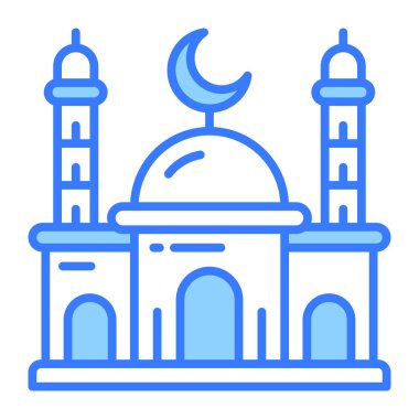 Müslümanlar için ibadet yeri, İslami kutsal yer vektörü düzenlenebilir stilde.