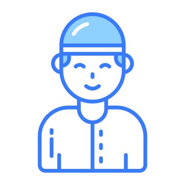 Müslüman Adam avatarının inanılmaz bir vektörü, indirmesi kolay.