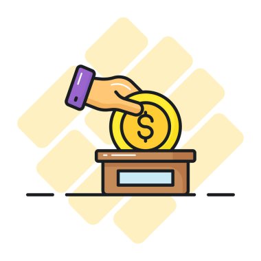 Moda tarzında inanılmaz bir bağış vektörü, birinci sınıf hayırseverlik simgesi.