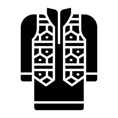 Geleneksel kıyafet vektör tasarımı modern stilde, simge kullanımı kolay