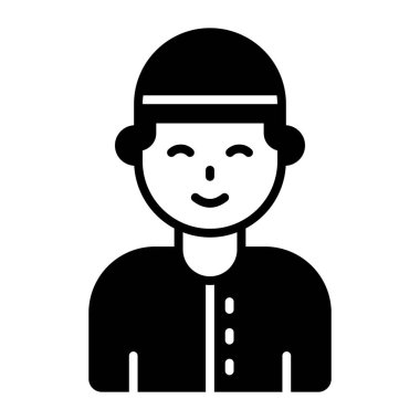 Müslüman Adam avatarının inanılmaz bir vektörü, indirmesi kolay.