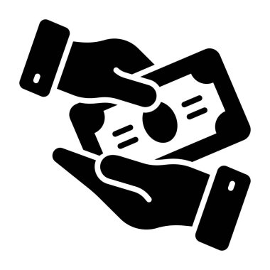 Sadakat vektör tasarımı göstererek para vermek, simgeyi kullanmak kolay