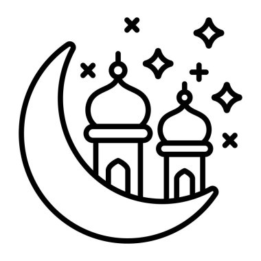 Ramazan hilal ayının kavramsal vektörü, premium simgesi