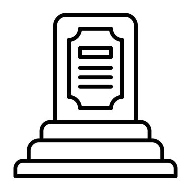 Düzenlenebilir biçimdeki mezar, mezarlık vektörünün yaratıcı tasarım simgesi