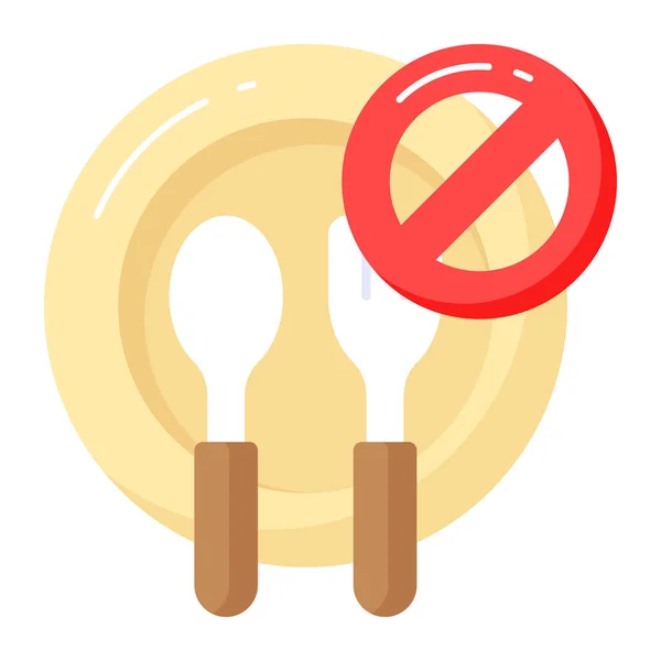 Prohibited Sign Food Utensils Showing Concept Vector Design Ramadan Fasting — Stock Vector