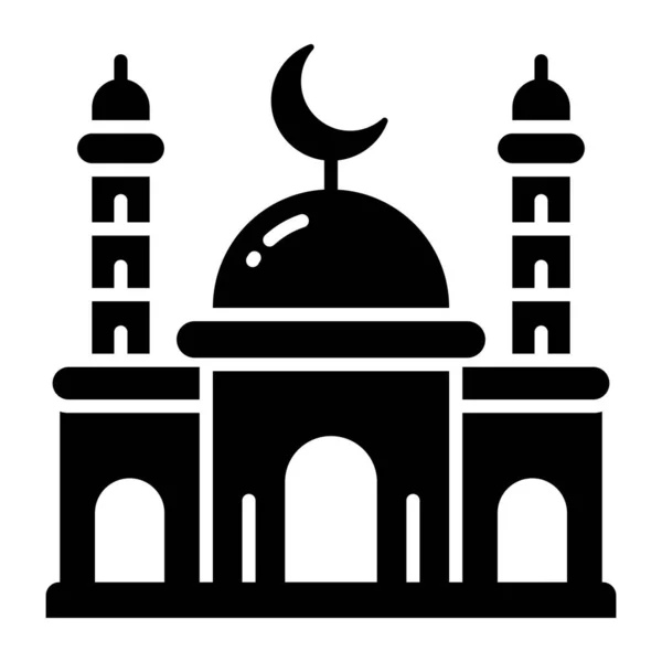 Lugar Culto Para Los Musulmanes Lugar Sagrado Islámico Vector Estilo — Vector de stock
