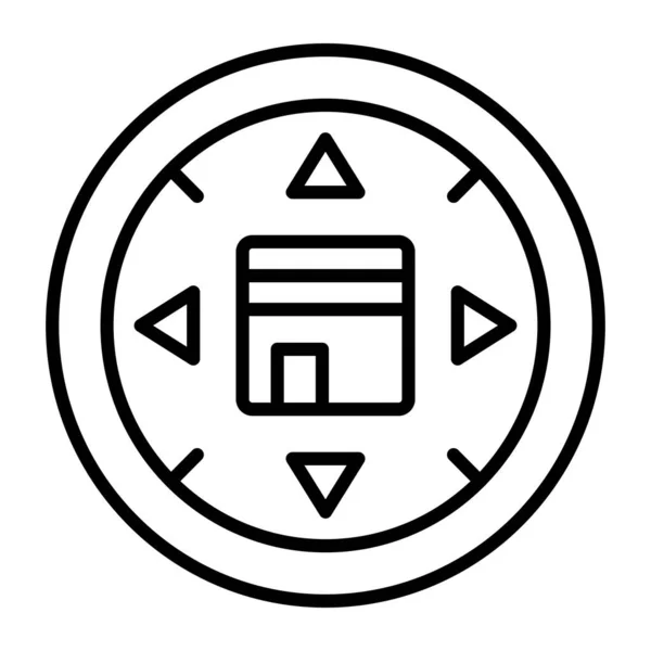 Trendiger Qibla Richtungskompass Editierbaren Stil Premium Symbol — Stockvektor
