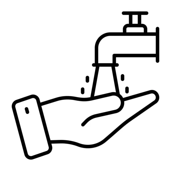 Mão Com Torneira Água Mostrando Conceito Vetor Wudhu Ícone Fácil — Vetor de Stock