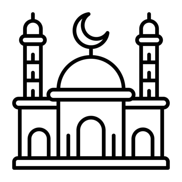 Worship Place Muslims Islamic Holy Place Vector Editable Style — Stock Vector