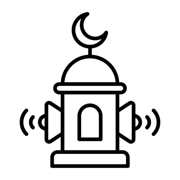 Speakers Mosque Tower Showing Concept Adhan Vector Trendy Style — Stock Vector