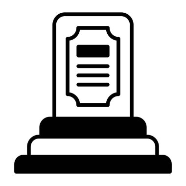 Düzenlenebilir biçimdeki mezar, mezarlık vektörünün yaratıcı tasarım simgesi