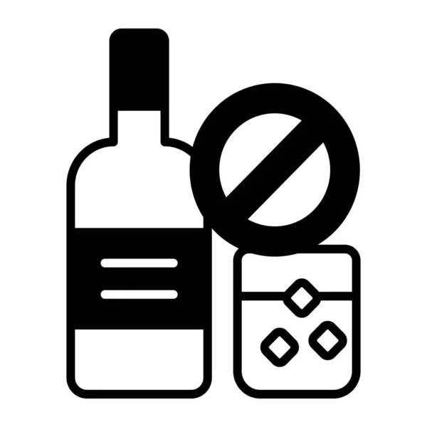 Απαγορευμένη Πινακίδα Στο Αλκοόλ Δείχνει Εικονίδιο Έννοια Του Χωρίς Αλκοόλ — Διανυσματικό Αρχείο
