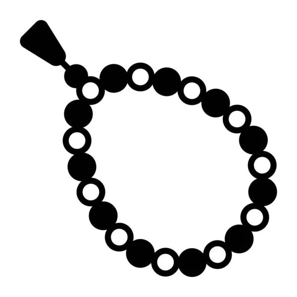 Une Chaîne Perles Sacrées Pour Concept Culte Tasbih Icône Chapelet — Image vectorielle