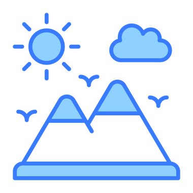 Dağ manzarası çok güzel. Dağ ve güneş tepe istasyonunun ikonunu son moda tarzında gösteriyor