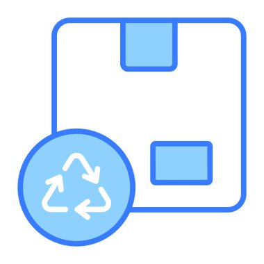 Karton kutuda geri dönüşüm oku, düzenlenebilir biçimdeki parsel geri dönüşümünün vektör tasarımı, premium simgesi