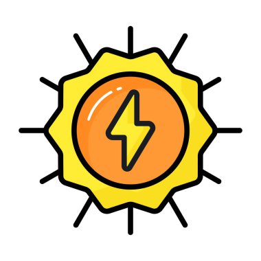 Dikkatli tasarlanmış güneş enerjisi vektörü, güneş enerjisinin premium simgesi