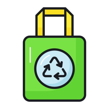 Düzenlenebilir biçimdeki çanta geri dönüşümünün dikkatlice hazırlanmış vektör tasarımı, simgeyi kullanması kolay