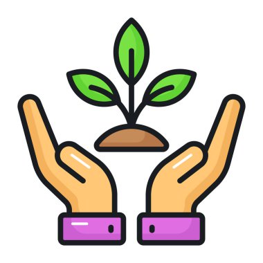 Eko bakımın akılda kalıcı vektör tasarımına bir göz atın, bitki bakımının birinci sınıf simgesi.