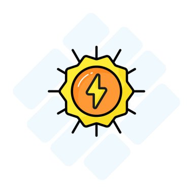 Dikkatli tasarlanmış güneş enerjisi vektörü, güneş enerjisinin premium simgesi