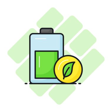 Düzenlenebilir biçim ve premium simgede eko pilin yaratıcı olarak tasarlanmış vektörü