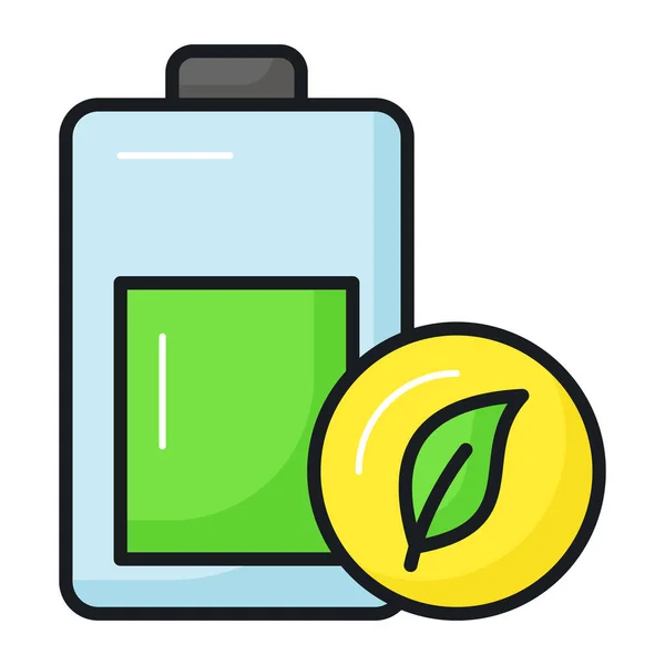 创意设计的可编辑型生态蓄电池矢量 优质图标 — 图库矢量图片