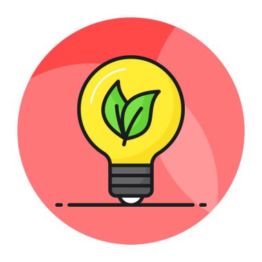 İçerideki ampul ekolojik fikrin vektörünü modada, sürdürülebilir ekolojik enerji simgesinde ve kullanması kolay yaratıcı lambada göstersin.