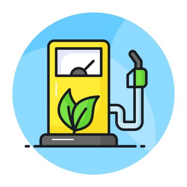 Düzenlenebilir tarzda iyi tasarlanmış eko yakıt ikonu biyoyakıt istasyonunun bu premium kalite vektörünü kontrol et